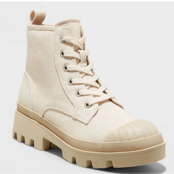 Universal Thread Shoes - Universal thread Cream Canvas Ankle Boots 5